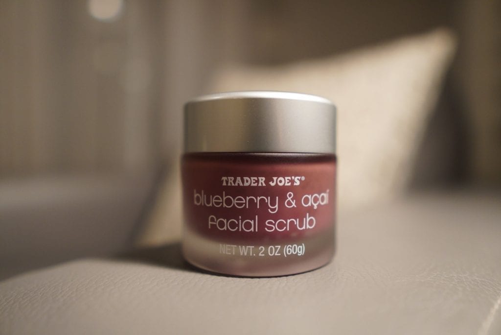 trader joe's beauty product blueberry & acai facial scrub